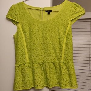 Ann Taylor Lime Green Lacy Shirt - Size 4